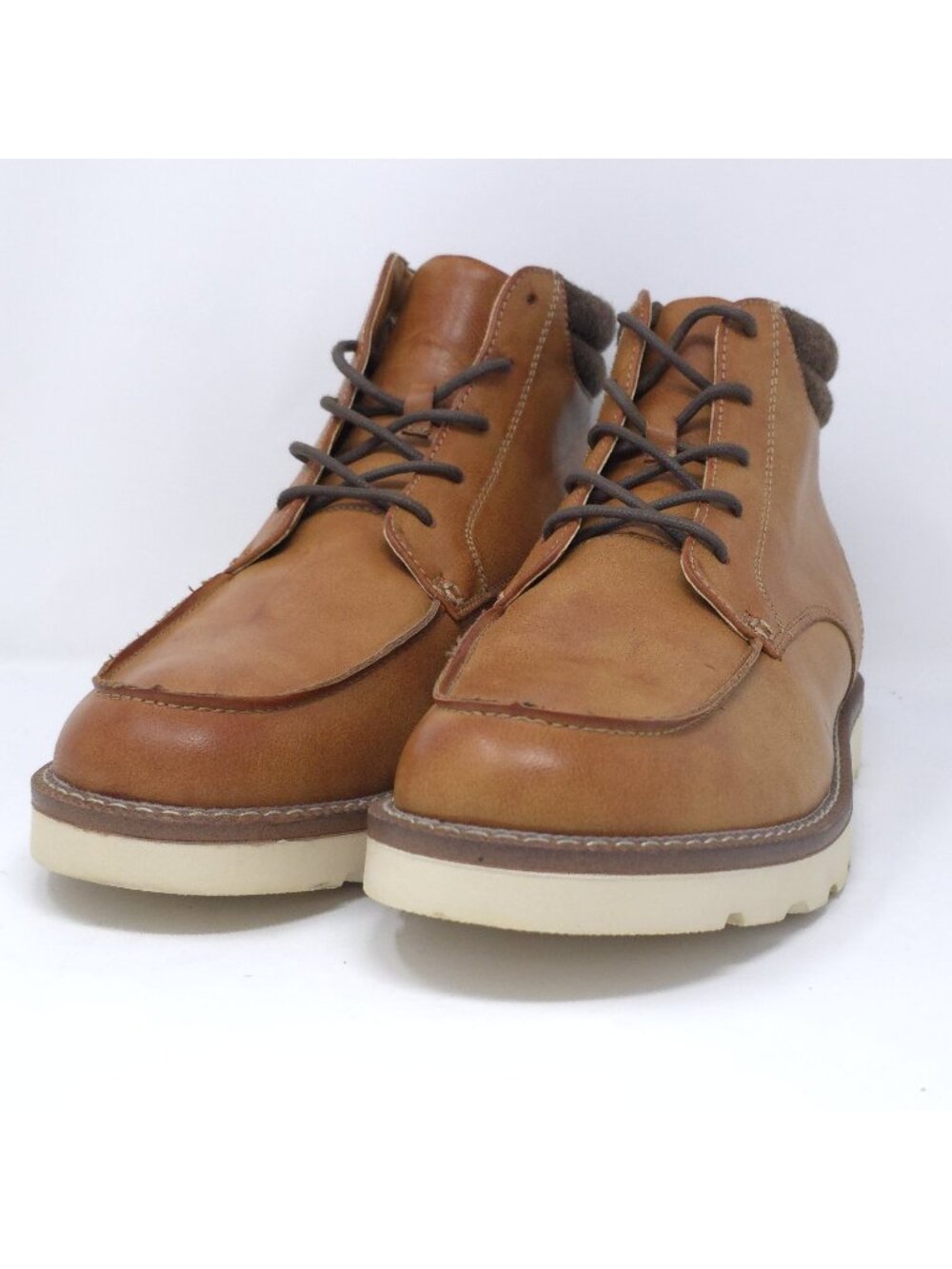 New Club Room Clifton Black Faux Leather Moc Toe Chukka Boots Men’s 10M (